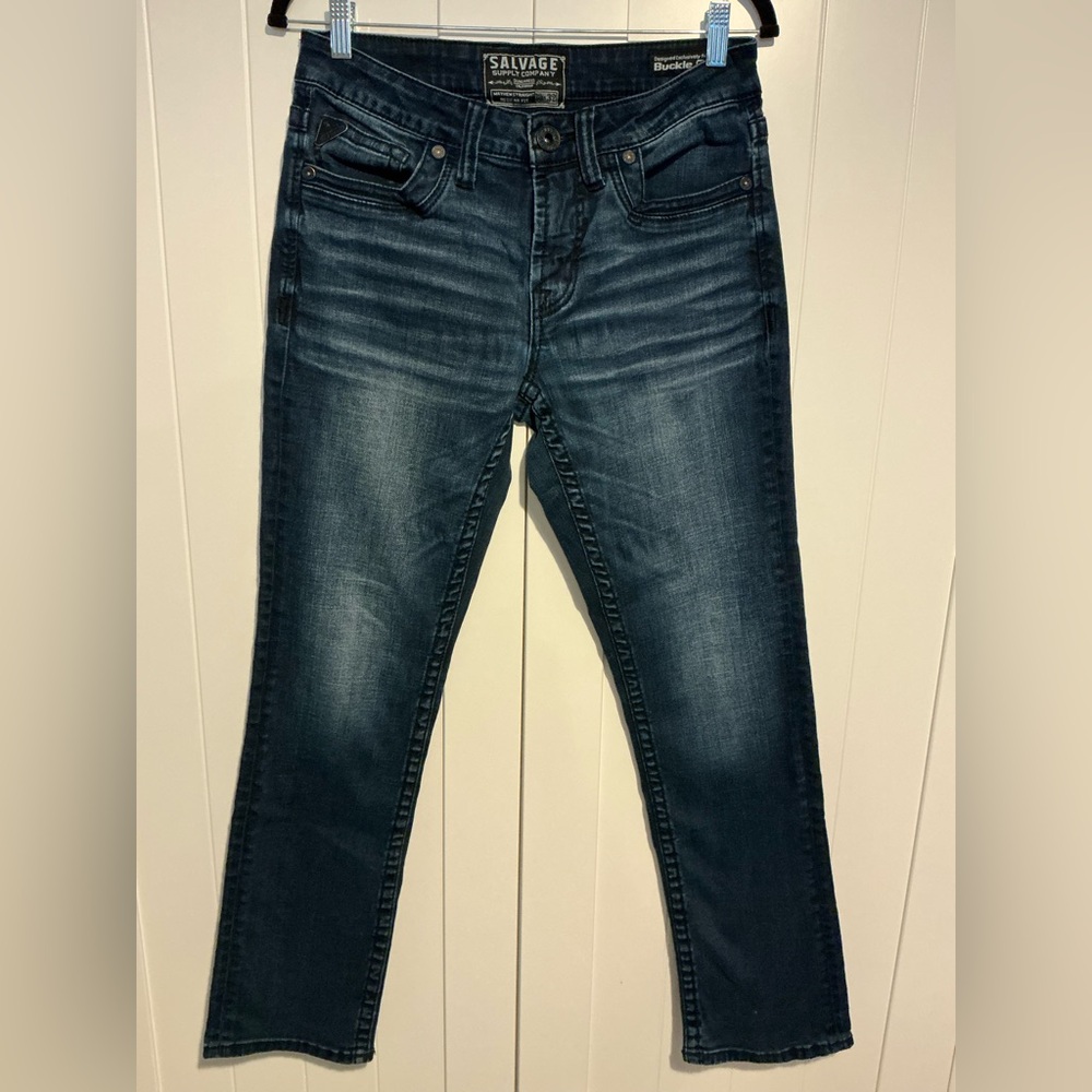 Salvage Supply Co Men's 30x32 Straight Leg Jeans Embroidered Pockets